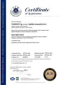 Certifikate ISO 9001:2015 EN